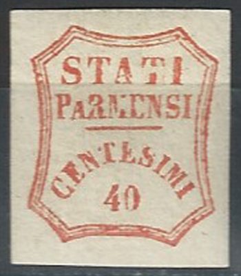 1859 Parma 40c. vermiglio MNH Sassone n. 17c