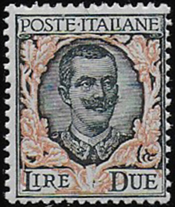 1923 Italia VE III Lire 2 floreale MNH Sassone n.150