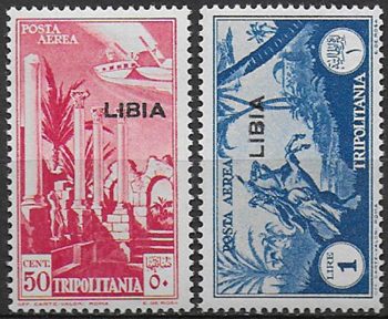 1937 Libia f.lli PA Tripolitania 2v. sopr. MNH Sass. n. A28/29