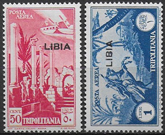 1937 Libia f.lli PA Tripolitania 2v. sopr. MNH Sass. n. A28/29