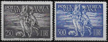 1948 Vaticano Tobia 2v. MNH Sass. n. PA 16/17
