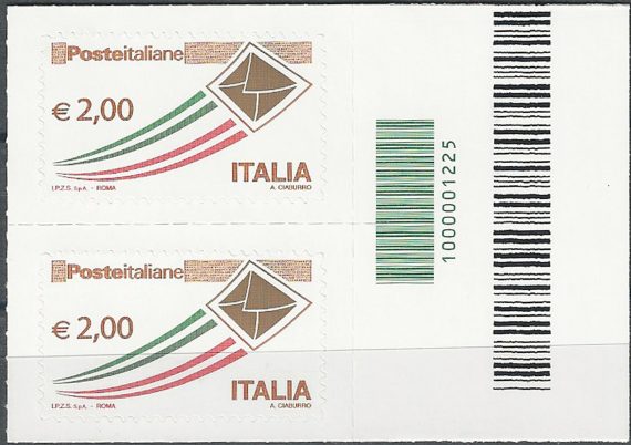 2009 Italia Lettera € 2,00+codice a barre MNH Unif. 3157cb
