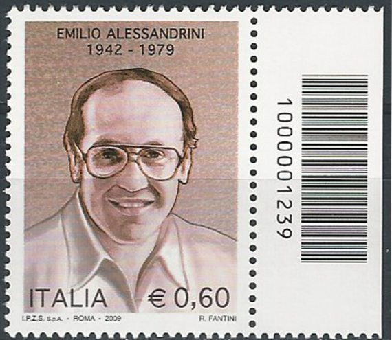 2009 Italia Emilio Alessandrini codice a barre MNH Unif. 3170cb