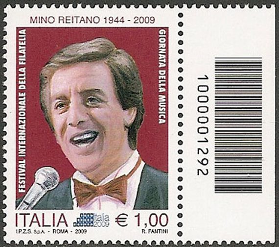 2009 Italia Mino Reitano codice a barre MNH Unif. 3189cb