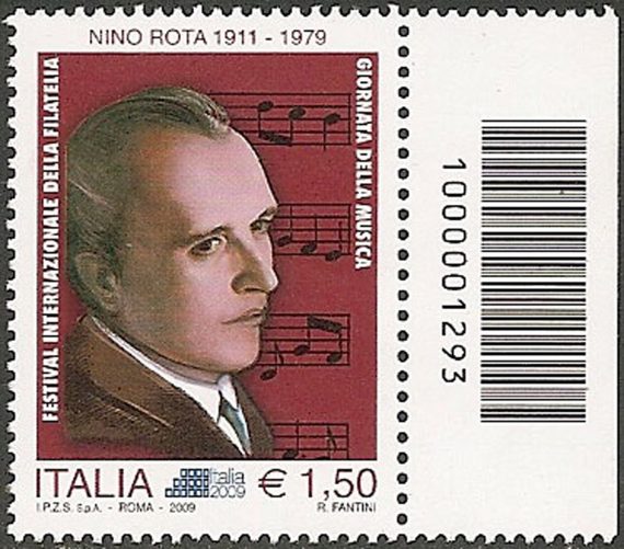 2009 Italia Nino Rota codice a barre MNH Unif. 3190cb