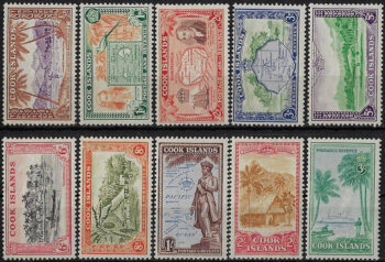 1949 Cook Islands Pittorica 10v. MNH SG n. 150/59