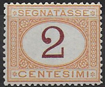 1870 Italia segnatasse 2c. bc MNH Sassone n. 4