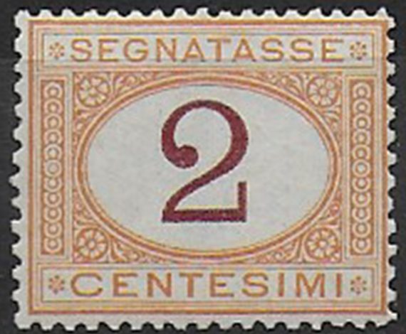 1870 Italia segnatasse 2c. bc MNH Sassone n. 4