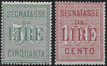1884 Italia Segnatasse cifre bianche MNH Sass n. 15/16