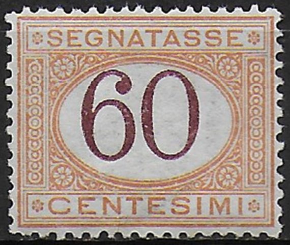 1924 Italia segnatasse 60c. bc MNH Sassone n. 33
