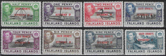 1944 Falkland Islands Dependencies South Orkneys 8v. MNH SG. n. C1/8