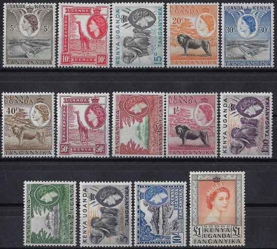 1954-59 Kenya Uganda e Tanganyika 14v. MNH SG n. 167/80