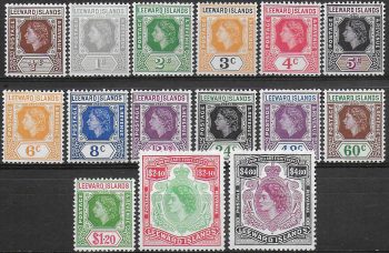 1954 Leeward Islands Elisabetta 15v. MNH SG n. 126/40