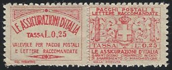 1926-30 Italia Insurrance stamp 25c. red MNH Sassone n. 2