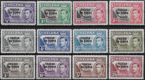1952 Tristan da Cunha George VI 12v. MNH SG n. 1/12