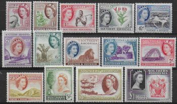 1953 Southern Rhodesia Elizabeth II 14v. MNH SG. n. 78/91