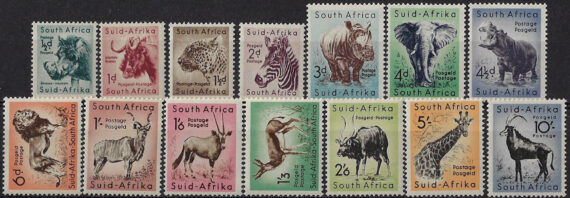 1954 South Africa wild animals 14v. MNH SG n. 151/64