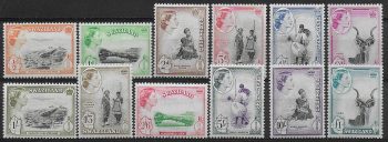 1956 Swaziland Elizabeth II 12v. MNH SG n. 53/64