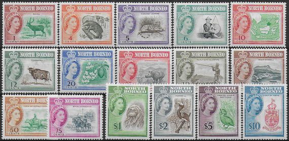 1961 North Borneo Elisabetta II 16v. MNH SG n. 391/406
