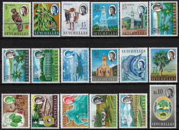 1962-68 Seychelles 18v. MNH SG n. 196/212