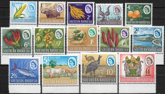 1964 Southern Rhodesia 14v. MNH SG n. 92/105