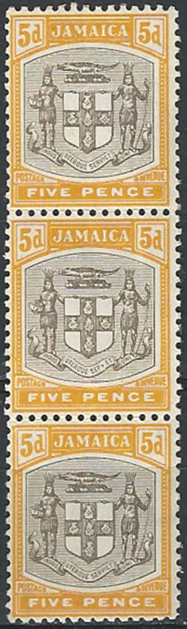 1907 Jamaica Edoardo VII 5d varietà MNH SG n. 43x2+43a