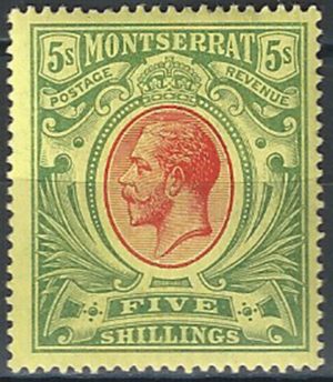 1914 Montserrat Giorgio V 5s. 1v. MNH SG. n. 48
