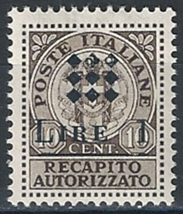 1945 Guidizzolo Lire 1/10c bruno MNH Sass n. 1