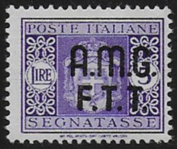 1947 Trieste A Lire 5 postage due stamps MNH Sassone n. 4A