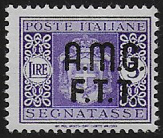1947 Trieste A segnatasse Lire 5 variety MNH Sassone n. 4A