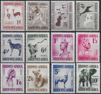 1954 South West Africa animals 12v. MNH SG n. 154/65