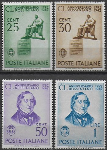 1942 Italia Gioacchino Rossini 4v. MNH Sassone n. 466/69