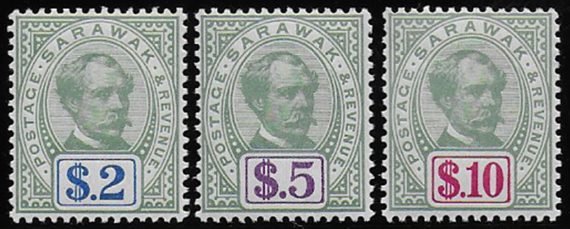 1888-97 Sarawak Charles Brooke MNH SG n. 21a/21c