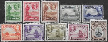 1932 Antigua George V Tercentenary 10v. MNH SG n. 81/90