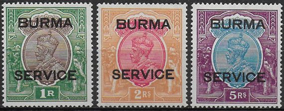 1937 Burma George VI official stamps 3v. MNH SG. n. O11/O13