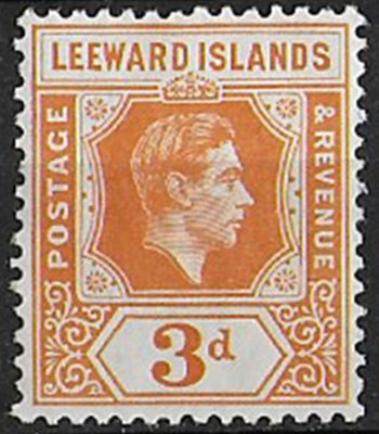 1938 Leeward Islands 3d. orange MNH SG n. 107