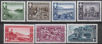 1944 Campione d'Italia landscapes 7v. MNH Sassone n. 6/12
