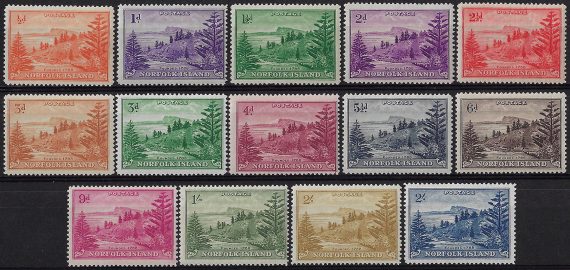 1947-59 Norfolk Island Ball Bay 14v. MNH SG n. 1/12a