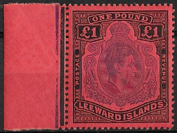 1952 Leeward Islands 1£ scarlet MNH SG n. 114c