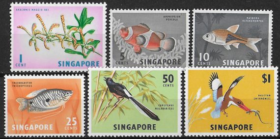 1966-67 Singapore 6v. MNH SG. n. 83/88