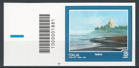 2018 Italia Pineto tariffa B con codice a barre Cat. Unif. 1881