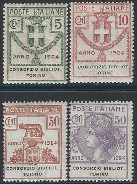 1924 Italia Parastatali Biblioteche Torino 4v. mc MNH Sassone n. 30/33