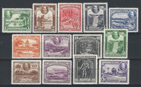 1934 British Guiana George V 13v. MH SG n. 288/300