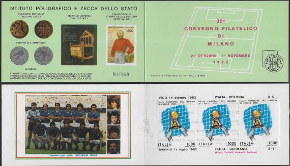 1982 Italia World Cup booklet Zoff MNH Unificato n. LR3