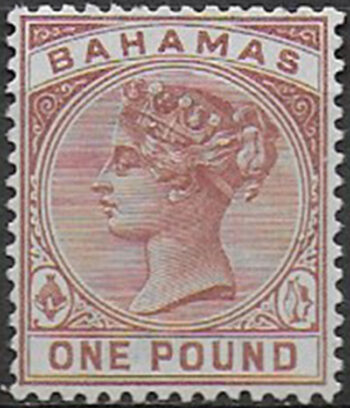 1884 Bahamas Vittoria £1 venetian red MNH SG n. 57