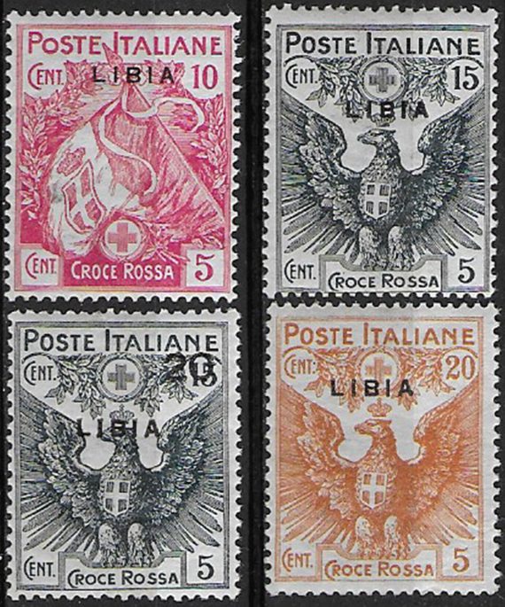 1915-16 Libia Croce Rossa 4v. MNH Sassone n. 13/16