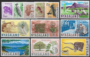 1964 Nyasaland Elisabetta II 12v. MNH SG n.199/210