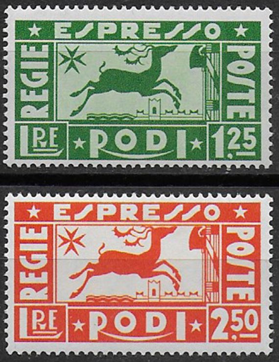 1936 Egeo Espressi Cervo 2v. MNH Sassone n. 1/2