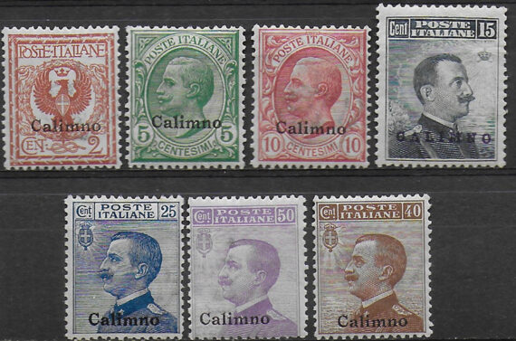 1912 Egeo Calino ordinaria 7v. MNH Sassone n. 1/7