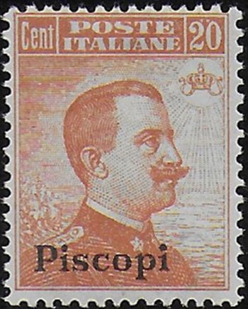 1921-22 Egeo Piscopi 20c. orange bc. MNH Sassone n. 11